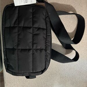 LOFT Black Quilted Crossbody Bag